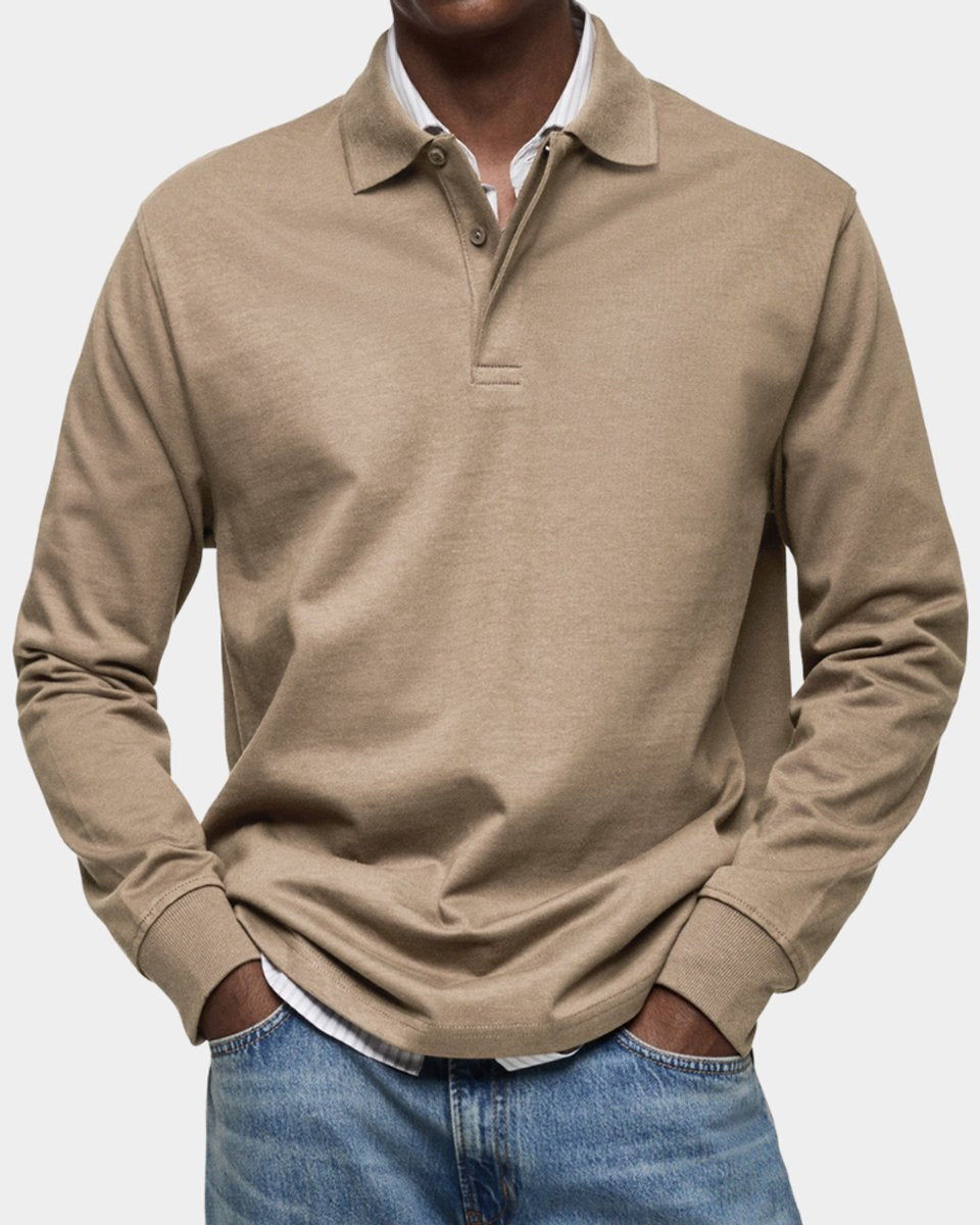 Jesse | Heren Klassiek Langarm Poloshirt met Polokraag