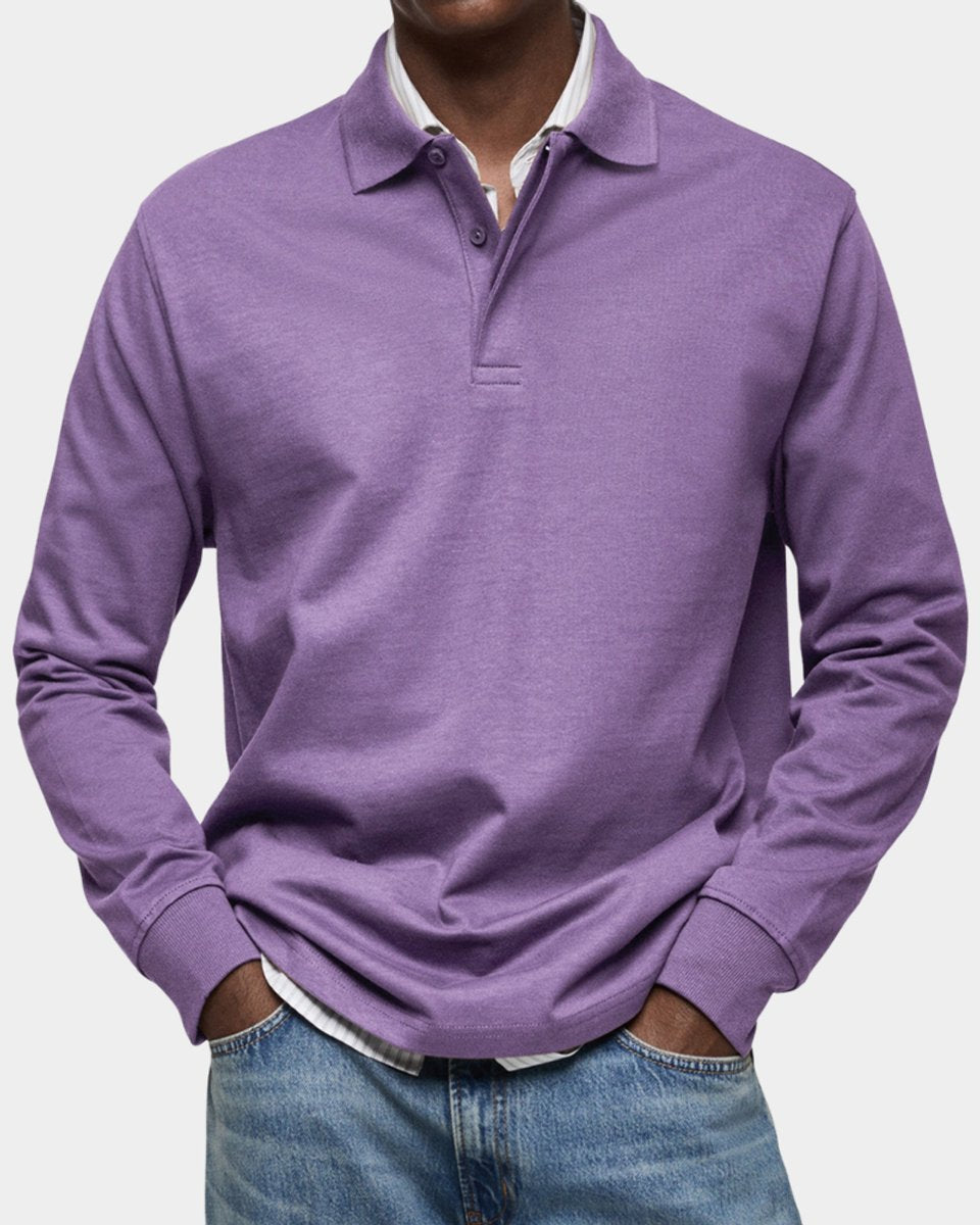 Jesse | Heren Klassiek Langarm Poloshirt met Polokraag