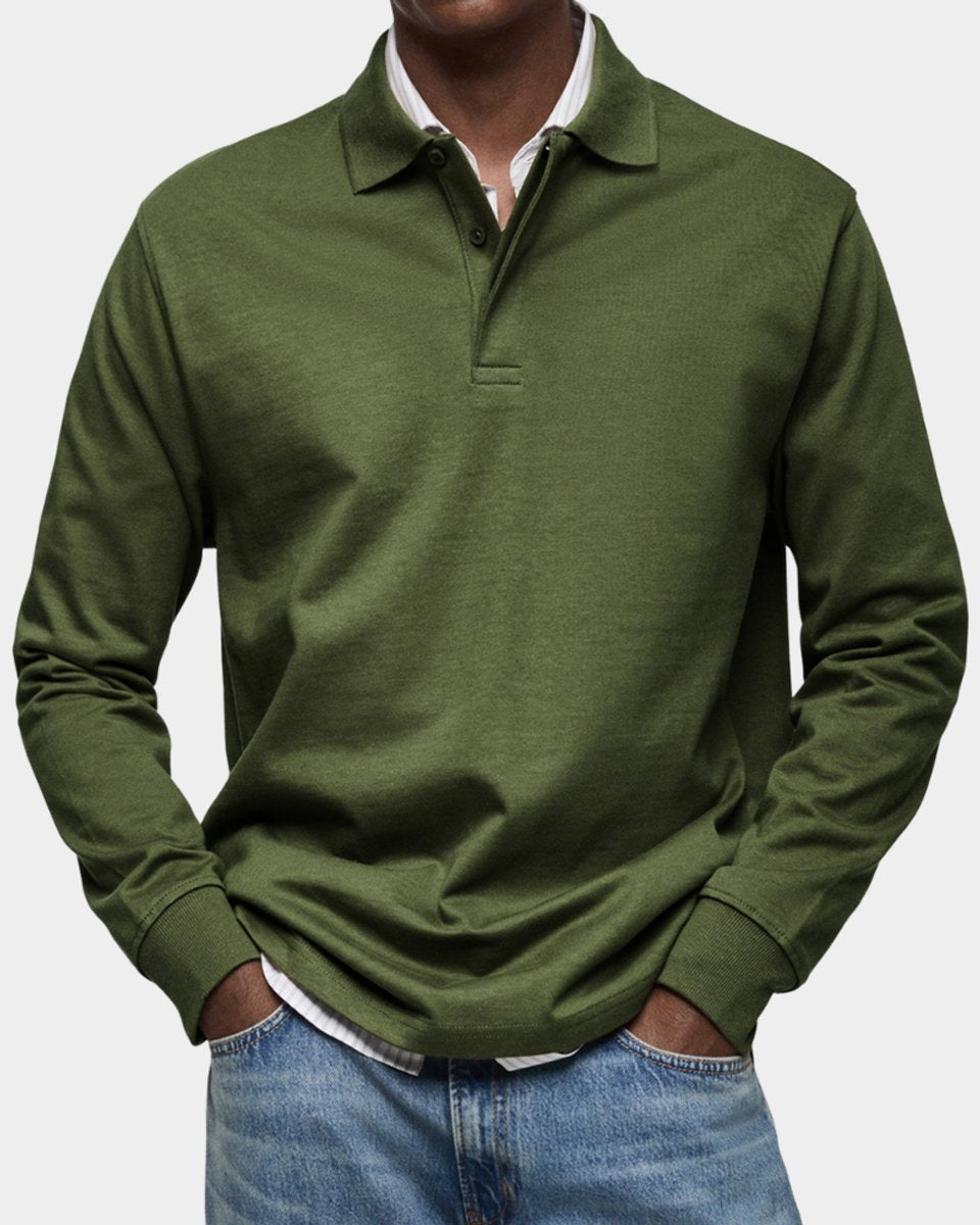 Jesse | Heren Klassiek Langarm Poloshirt met Polokraag