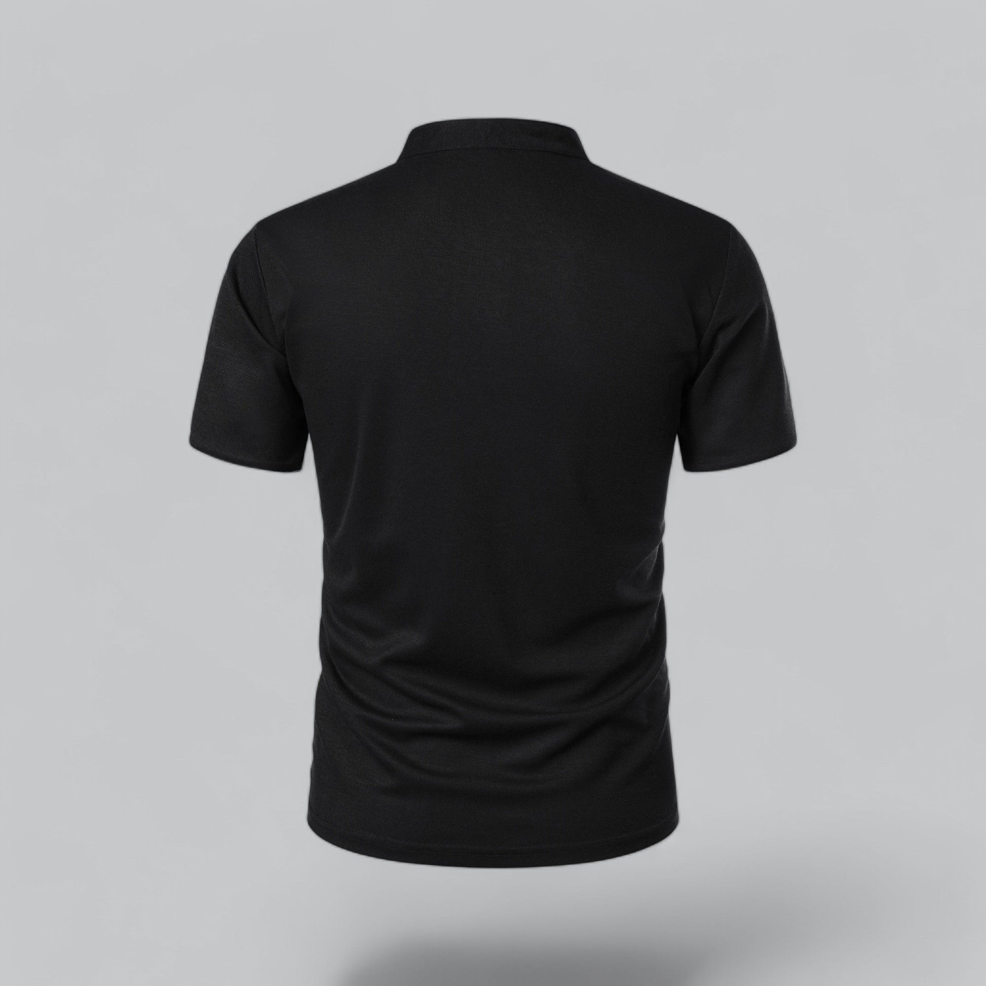 Daan | Heren Kraagloze Katoen Polo Shirt Korte Mouwen