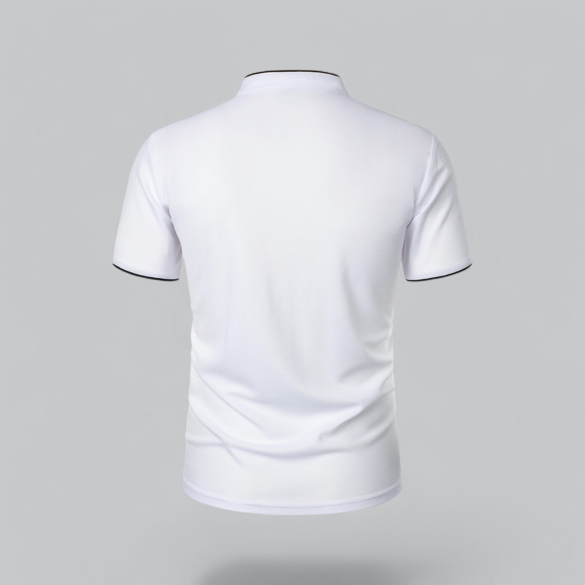 Daan | Heren Kraagloze Katoen Polo Shirt Korte Mouwen