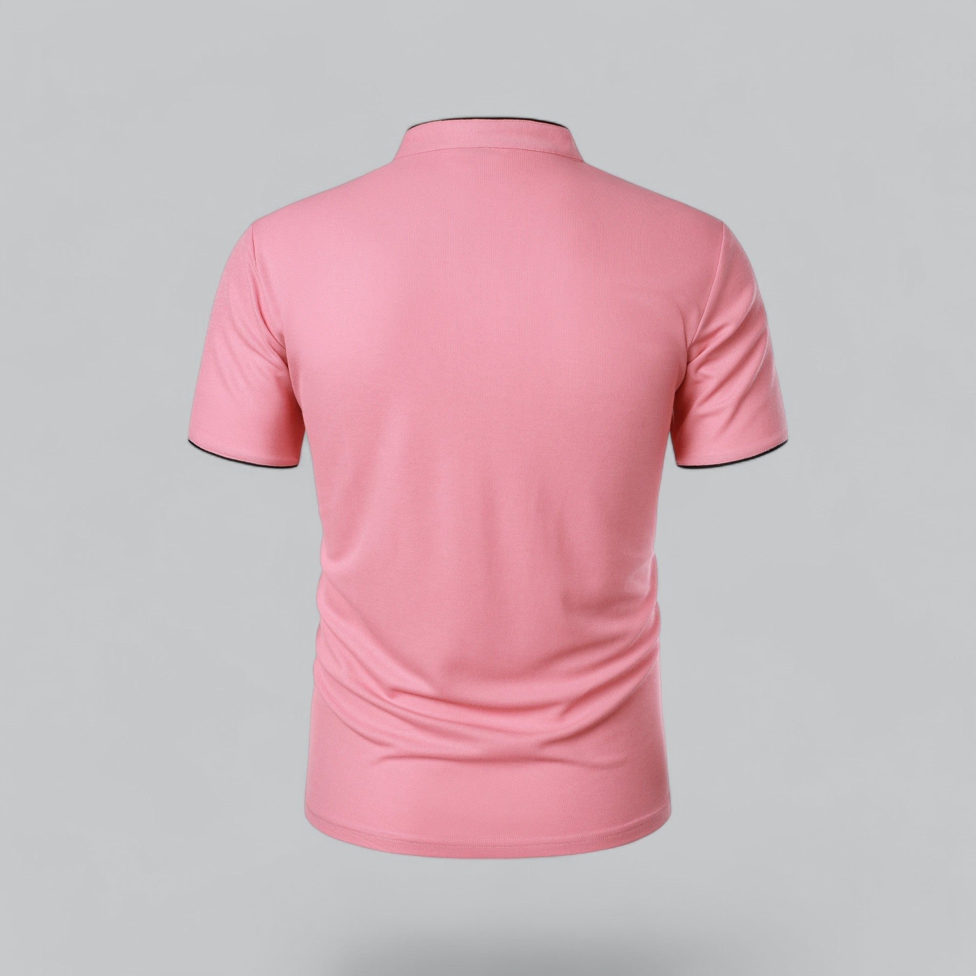 Daan | Heren Kraagloze Katoen Polo Shirt Korte Mouwen