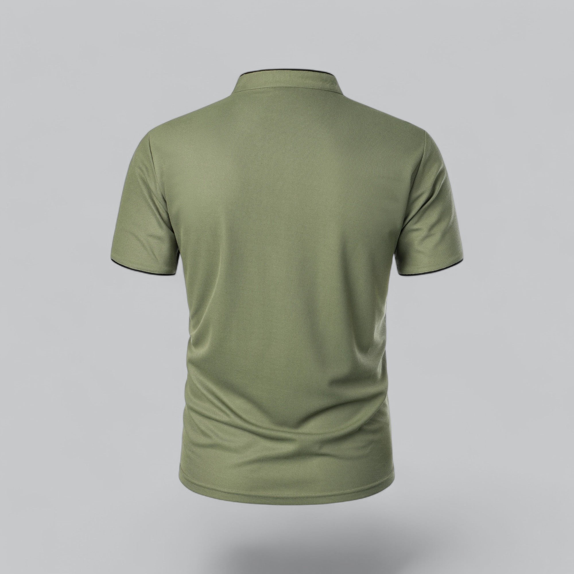 Daan | Heren Kraagloze Katoen Polo Shirt Korte Mouwen