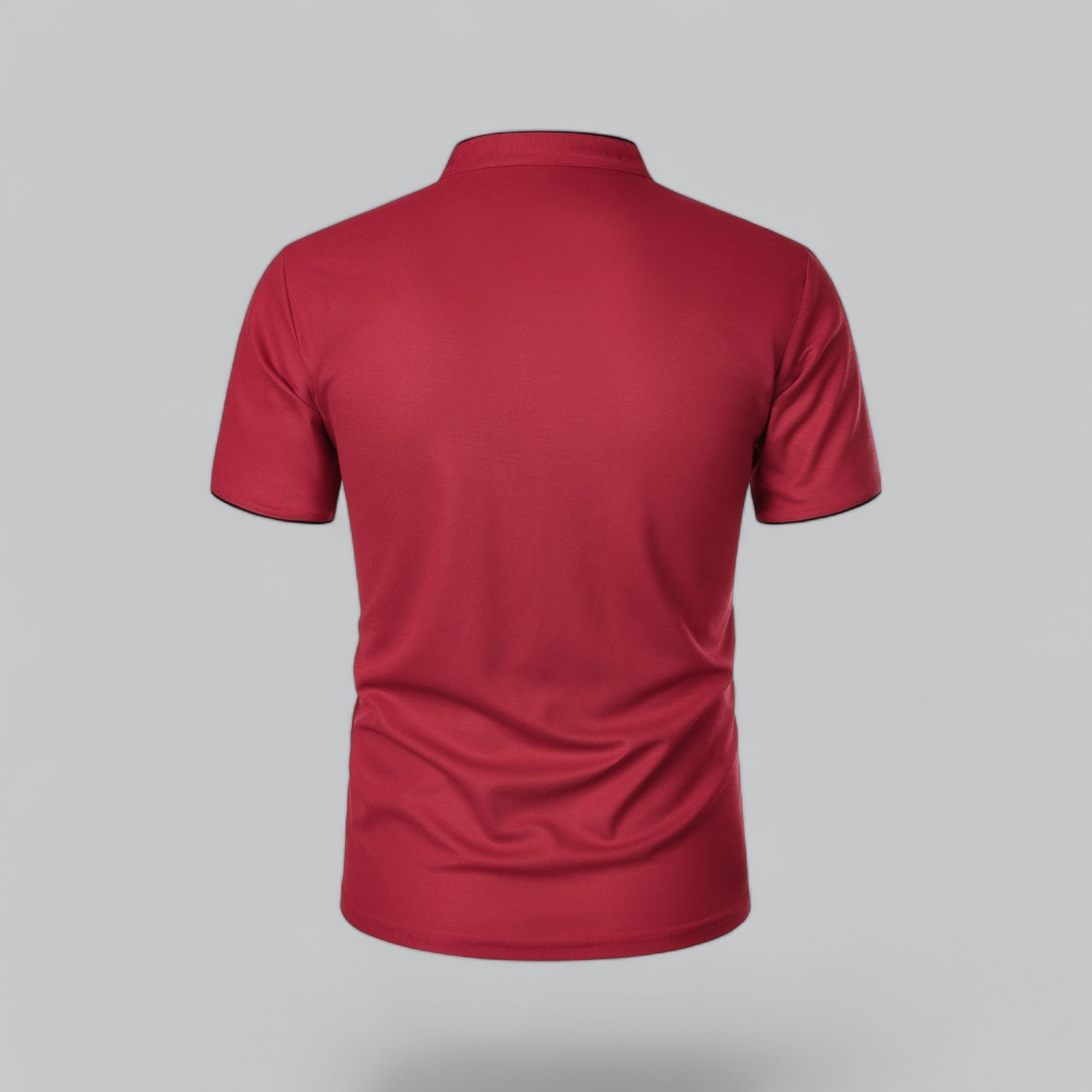 Daan | Heren Kraagloze Katoen Polo Shirt Korte Mouwen