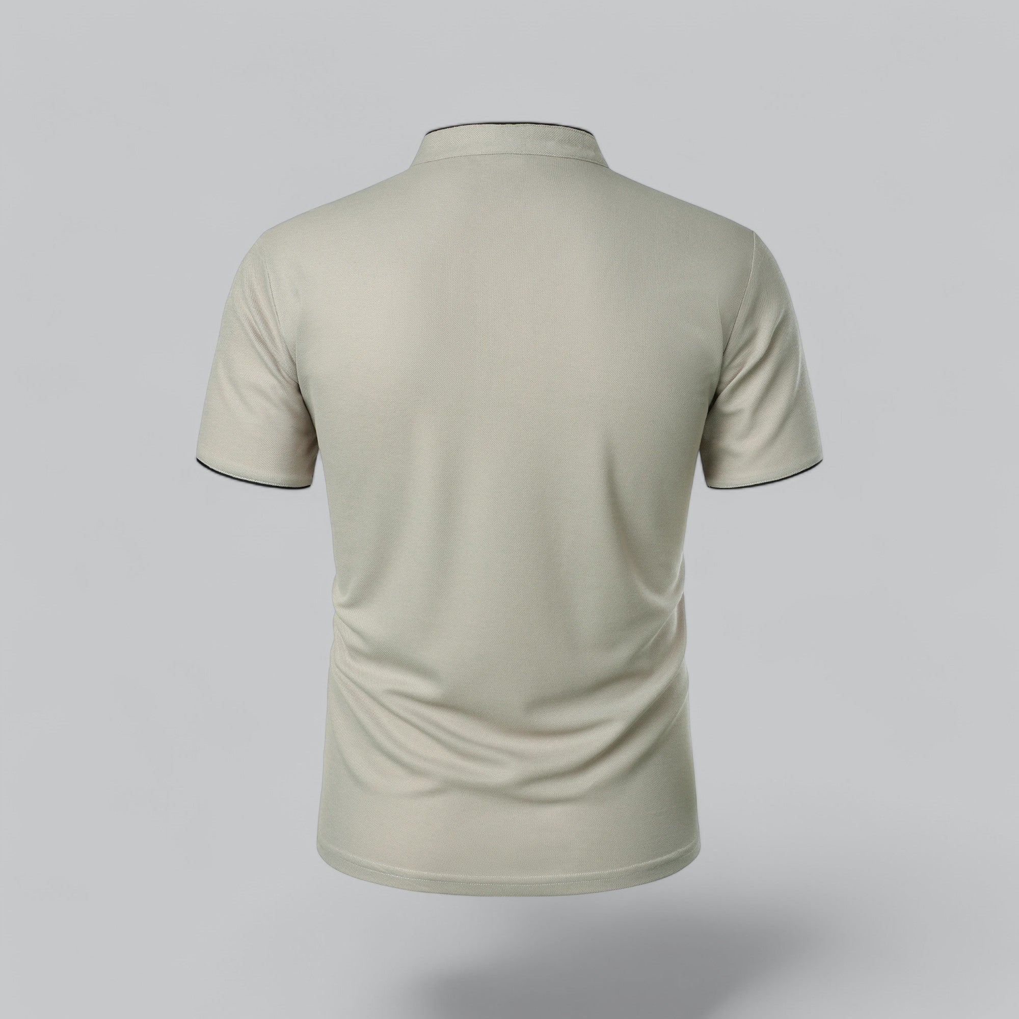 Daan | Heren Kraagloze Katoen Polo Shirt Korte Mouwen