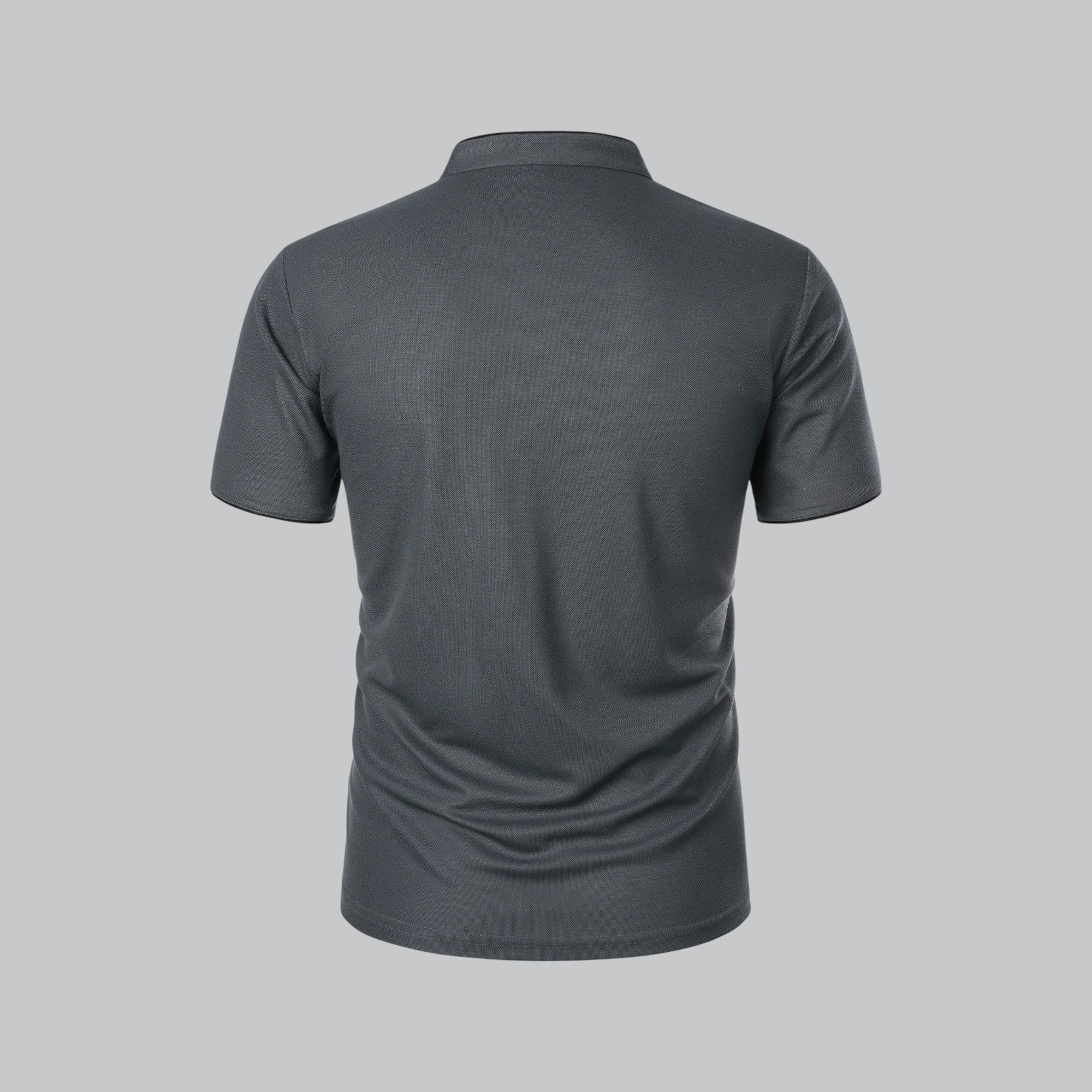 Daan | Heren Kraagloze Katoen Polo Shirt Korte Mouwen