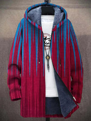 Sem | Heren Kunstprint Fleece Gevoerde Zip-Up Hoodie Mens Cardigan
