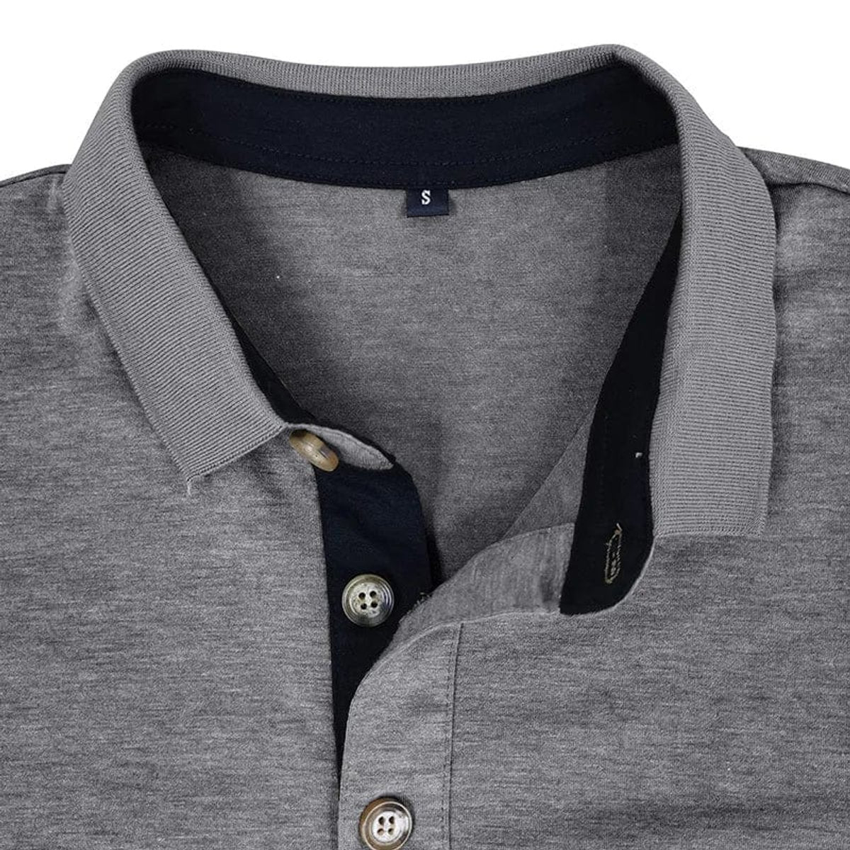 Thijs | Heren Langarm Poloshirt met Borstzak Klassieke Kraag