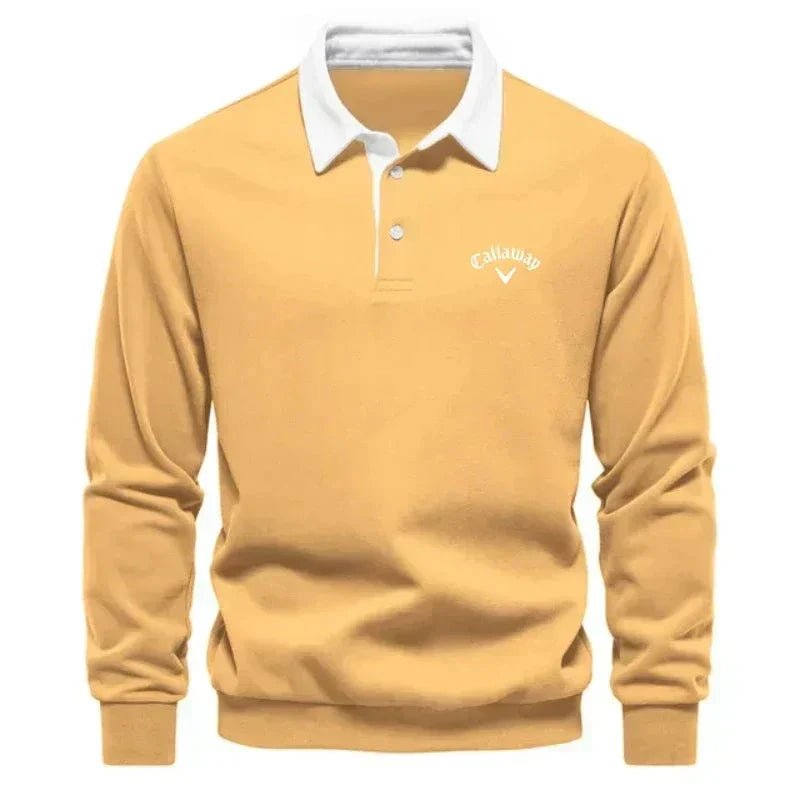 Thijs | Heren Langemouw Contrastkraag Gebreide Polo Sweater