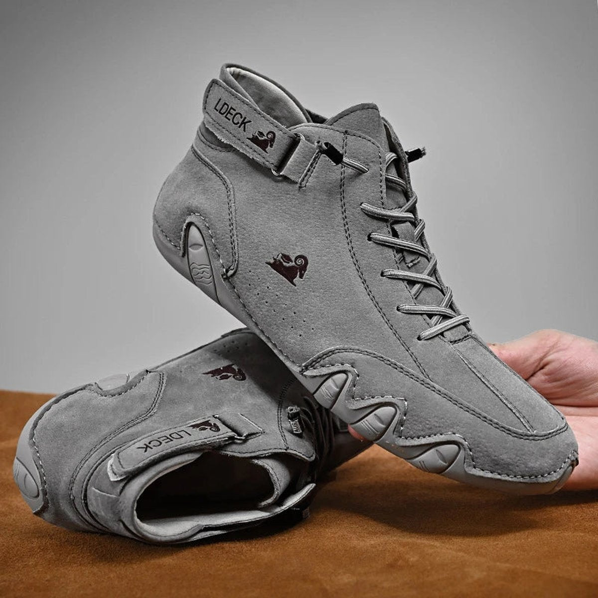 Liam | Heren Leren Vetersluiting Enkellaars Casual Wandelschoen