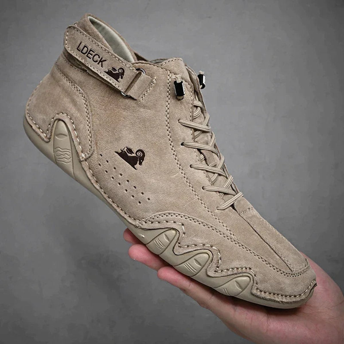 Liam | Heren Leren Vetersluiting Enkellaars Casual Wandelschoen