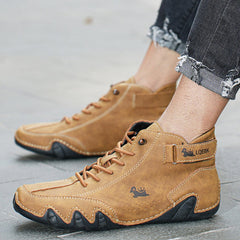 Liam | Heren Leren Vetersluiting Enkellaars Casual Wandelschoen