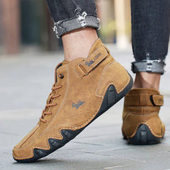Liam | Heren Leren Vetersluiting Enkellaars Casual Wandelschoen