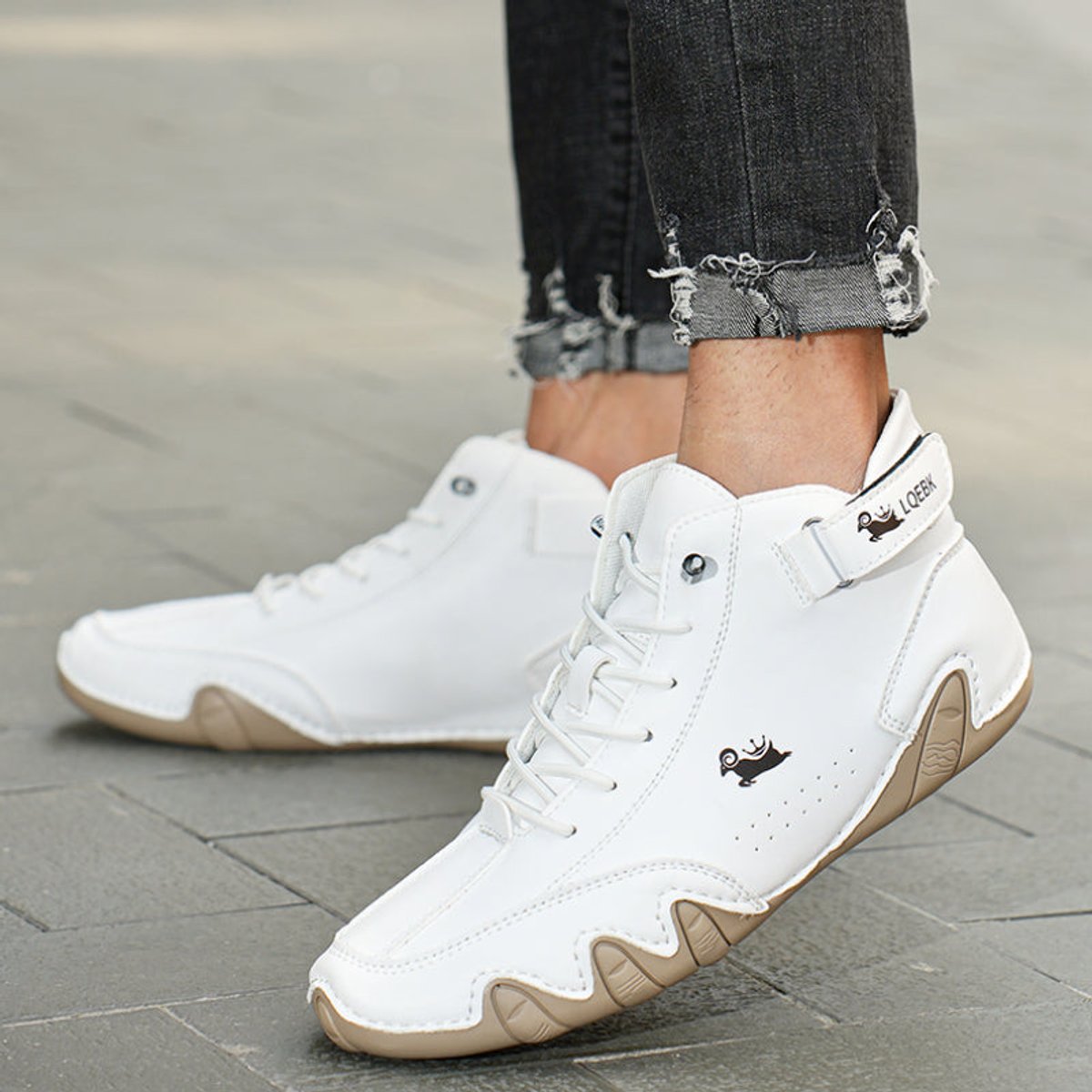 Liam | Heren Leren Vetersluiting Enkellaars Casual Wandelschoen