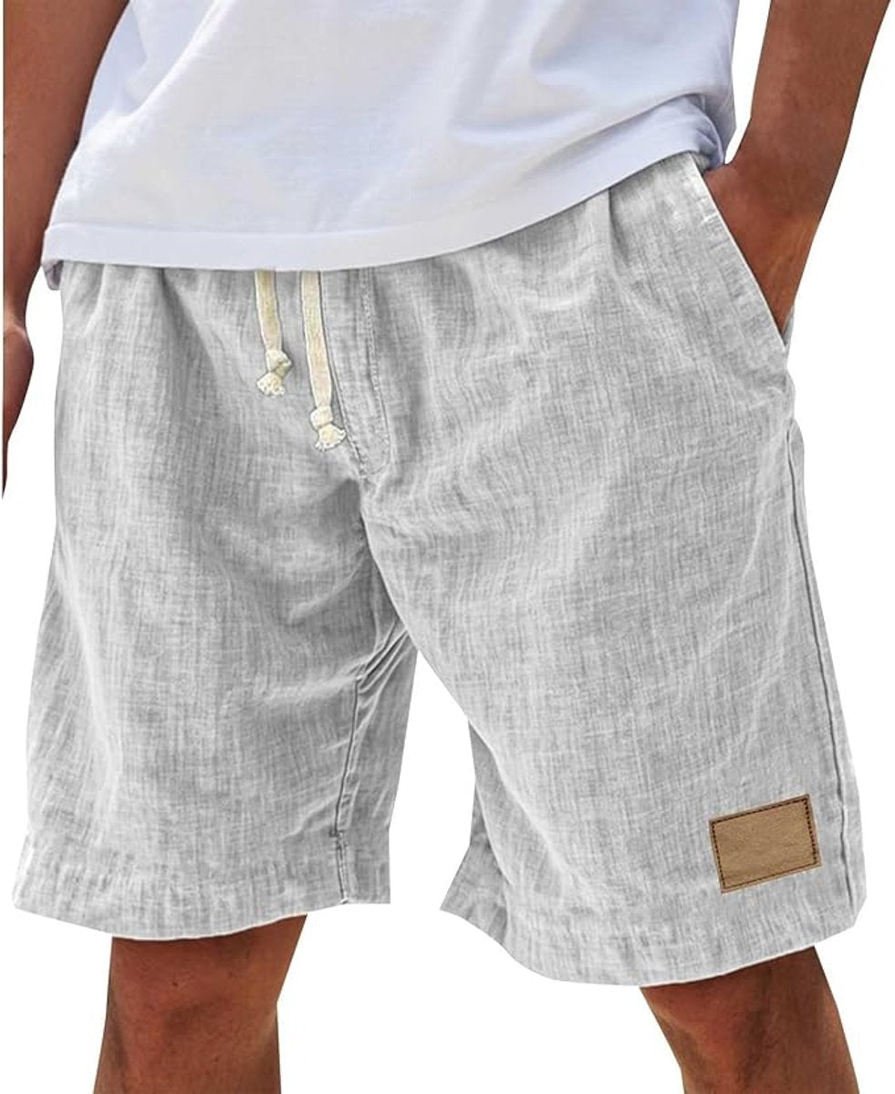 Levi | Heren Linnen Casual Korte Broek Trekkoord Elastische Taille