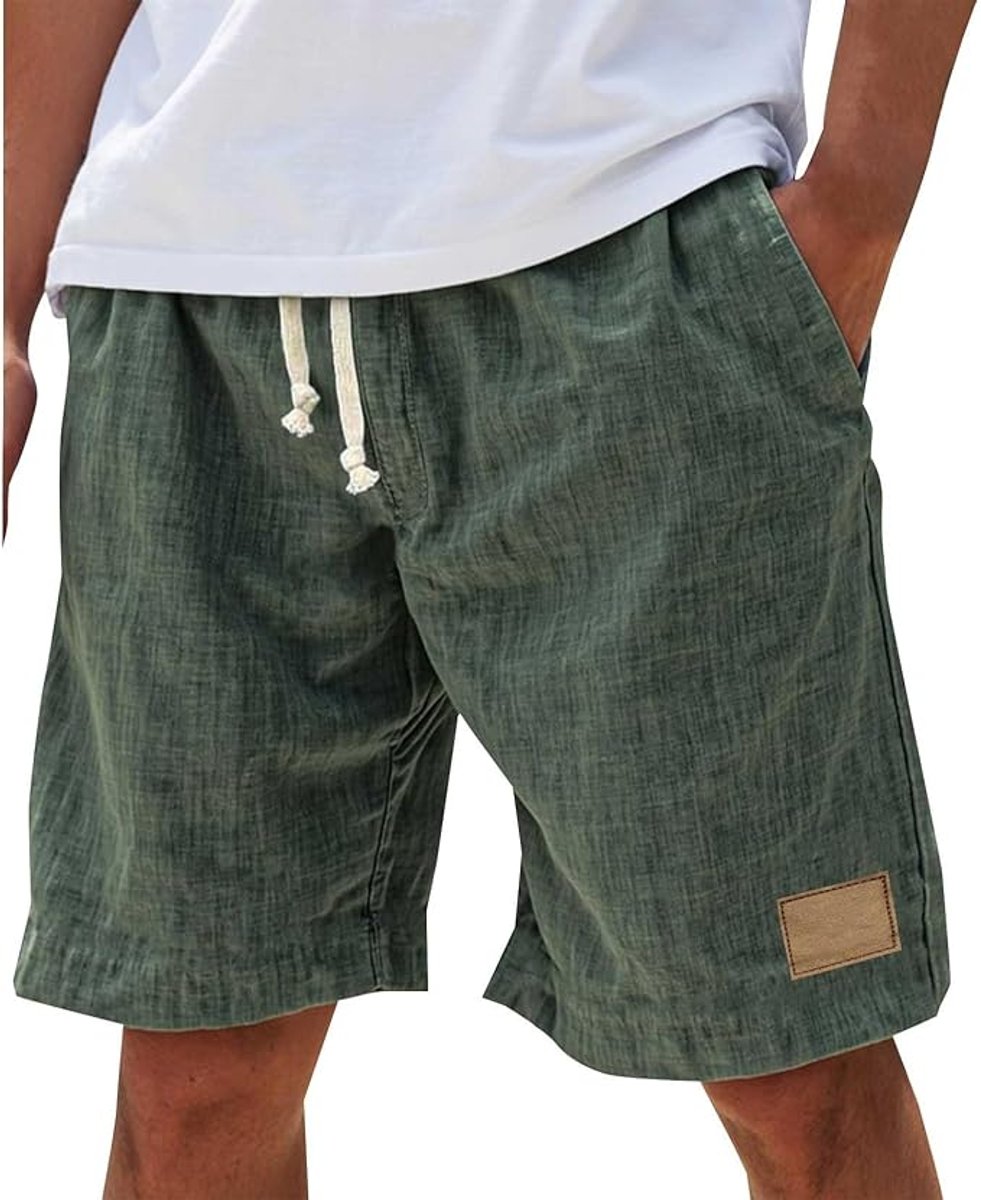 Levi | Heren Linnen Casual Korte Broek Trekkoord Elastische Taille