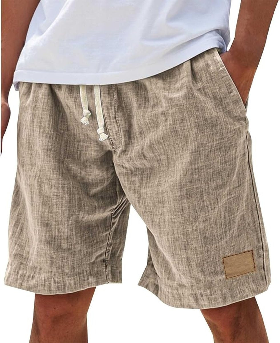Levi | Heren Linnen Casual Korte Broek Trekkoord Elastische Taille