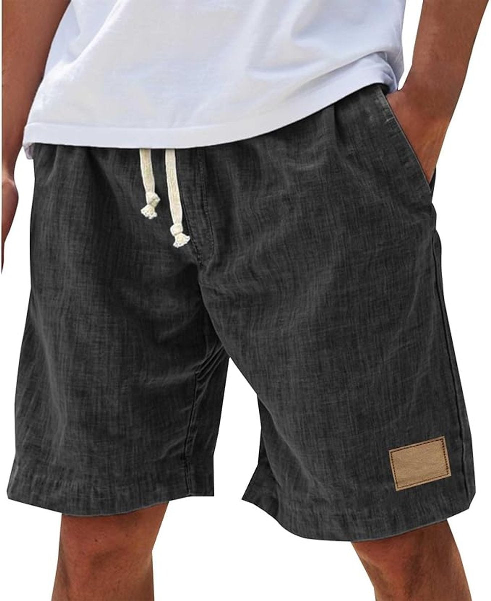Levi | Heren Linnen Casual Korte Broek Trekkoord Elastische Taille