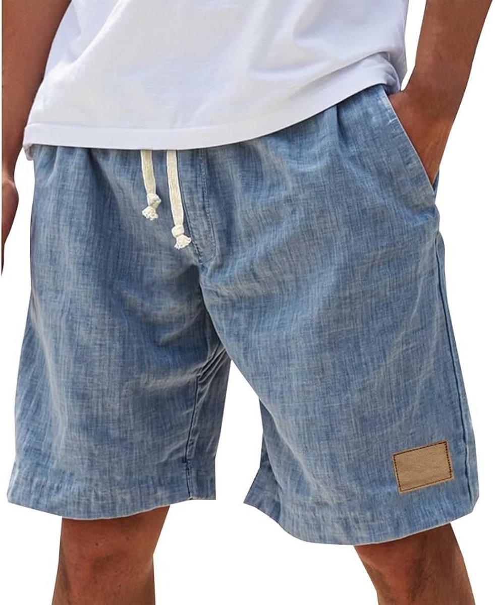 Levi | Heren Linnen Casual Korte Broek Trekkoord Elastische Taille