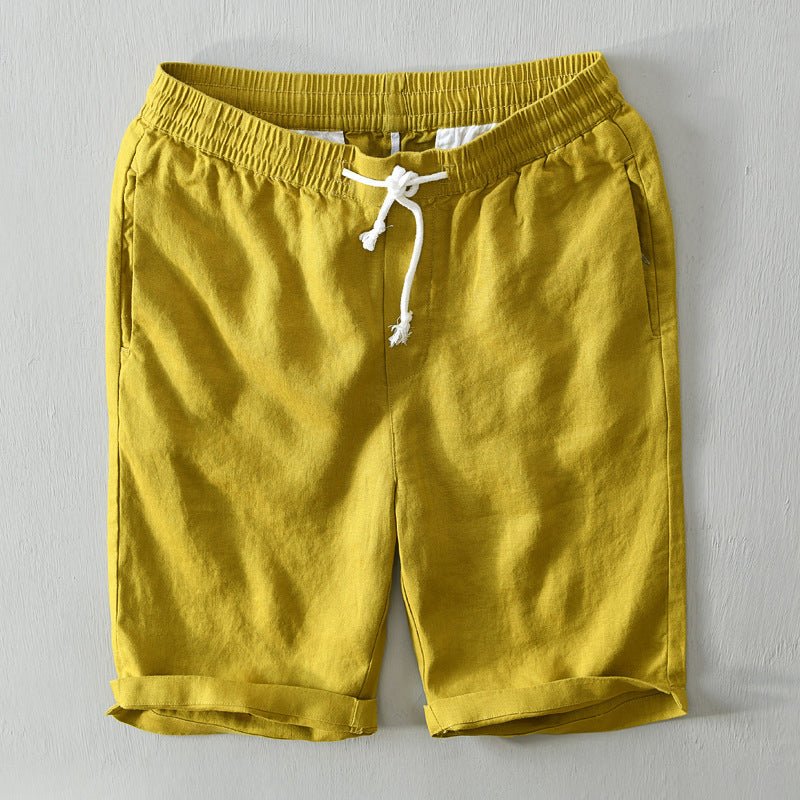 Noud | Heren Linnen Shorts Mid-Rise Trekkoord Ontspannen Pasvorm