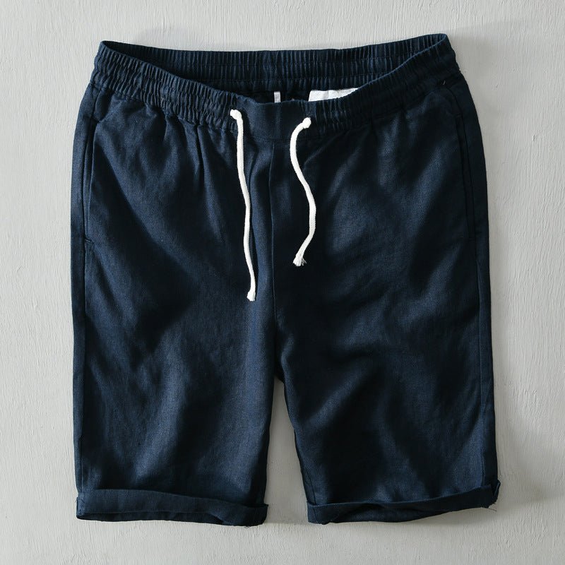 Noud | Heren Linnen Shorts Mid-Rise Trekkoord Ontspannen Pasvorm