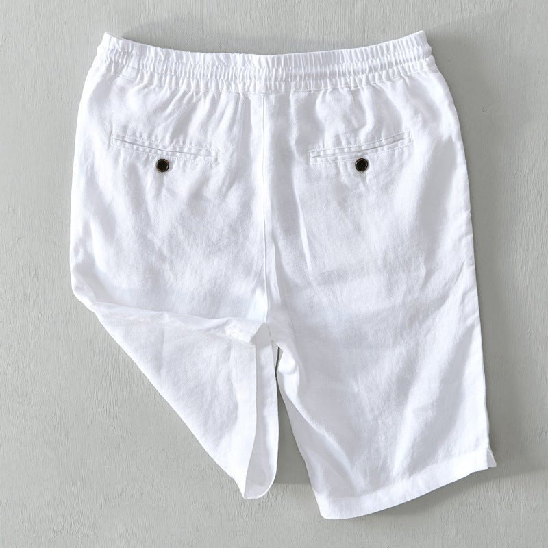 Noud | Heren Linnen Shorts Mid-Rise Trekkoord Ontspannen Pasvorm