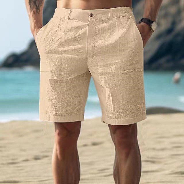 Sven | Heren Linnen Zomer Shorts met Knoopsluiting