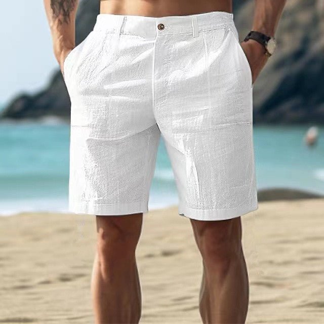 Sven | Heren Linnen Zomer Shorts met Knoopsluiting