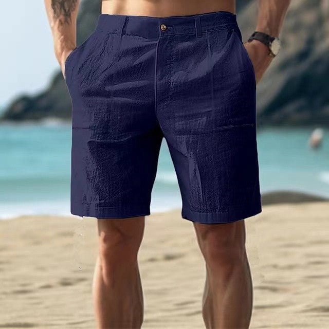 Sven | Heren Linnen Zomer Shorts met Knoopsluiting
