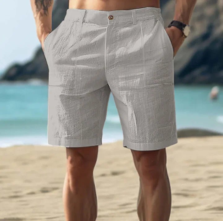 Sven | Heren Linnen Zomer Shorts met Knoopsluiting