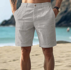 Sven | Heren Linnen Zomer Shorts met Knoopsluiting