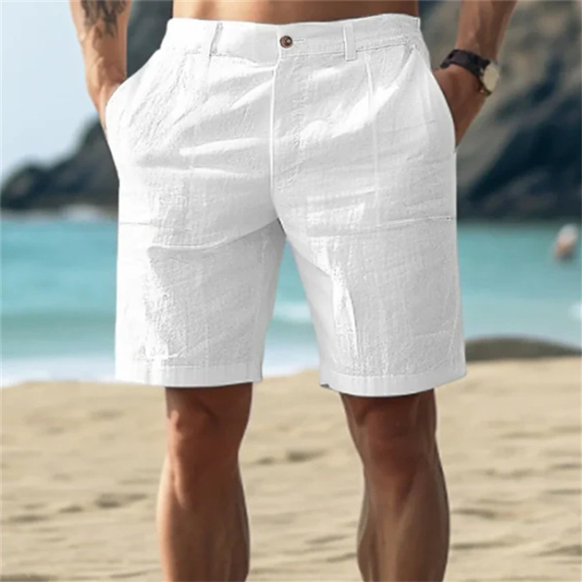 Levi | Heren Losse Linnen Short Elastische Tailleband