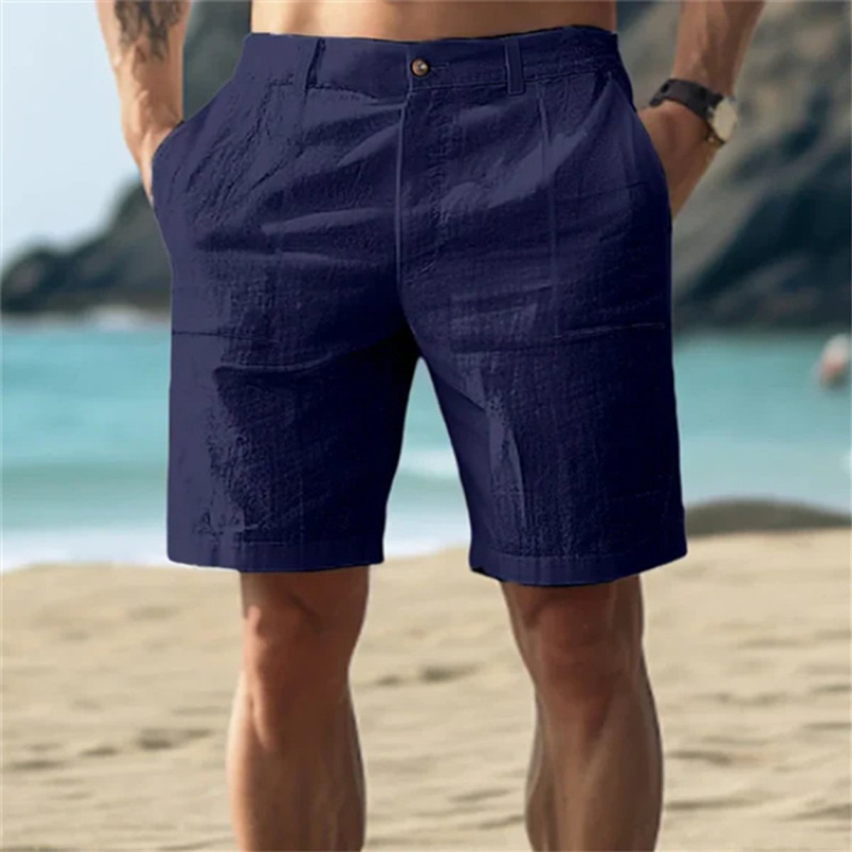 Levi | Heren Losse Linnen Short Elastische Tailleband