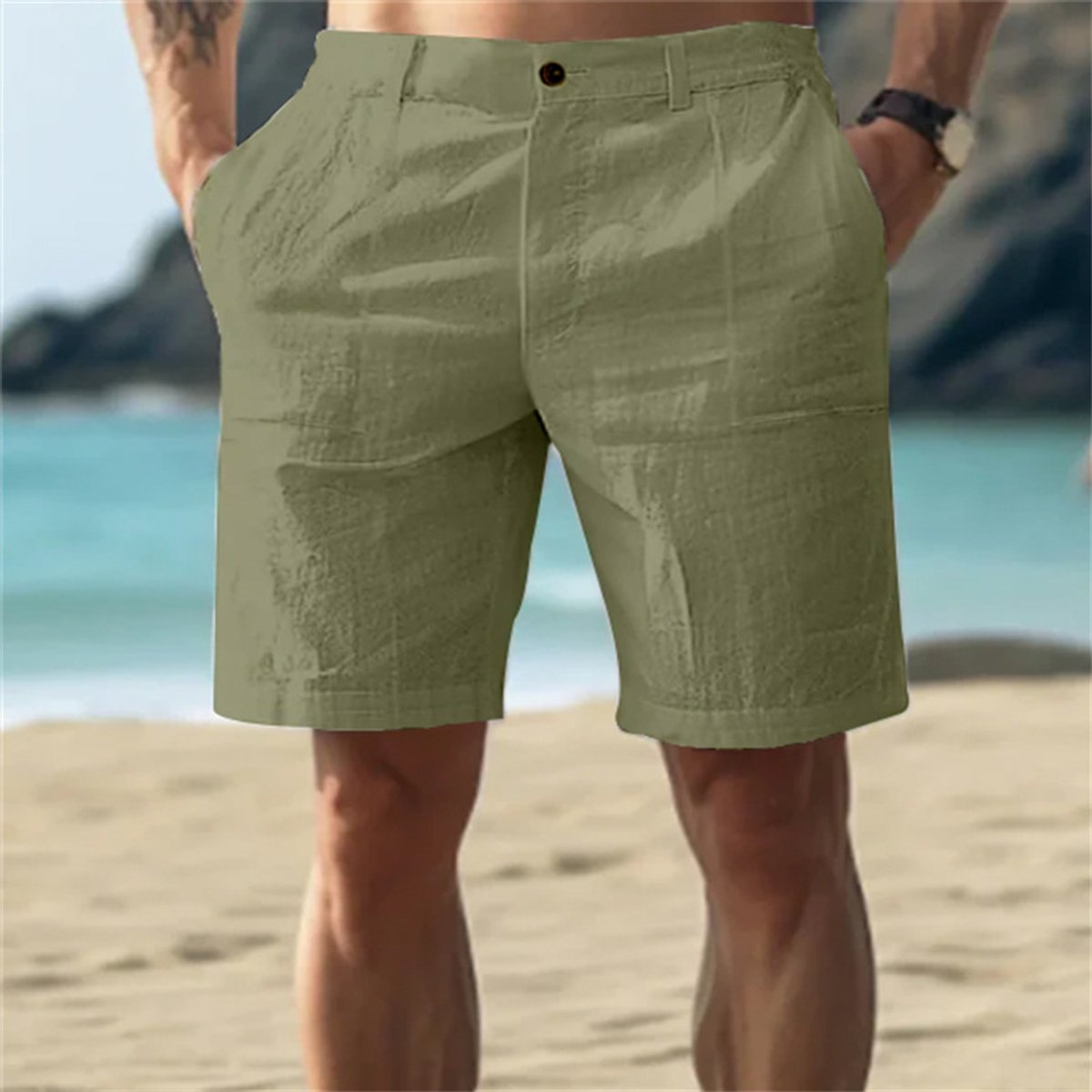 Levi | Heren Losse Linnen Short Elastische Tailleband