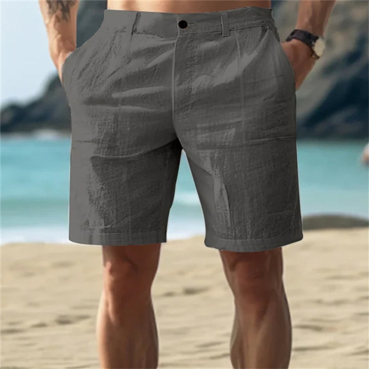 Levi | Heren Losse Linnen Short Elastische Tailleband