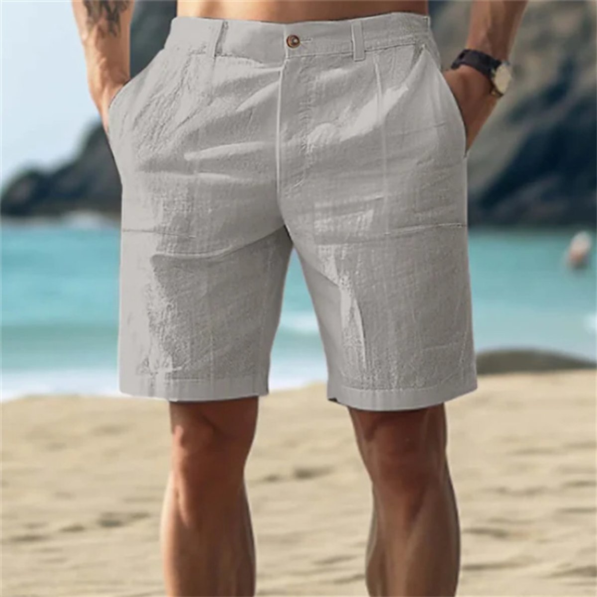 Levi | Heren Losse Linnen Short Elastische Tailleband