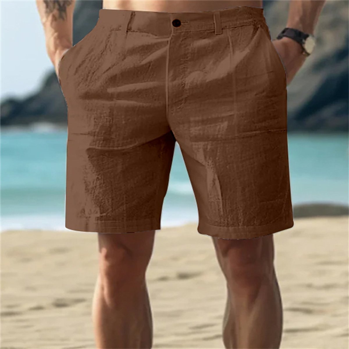 Levi | Heren Losse Linnen Short Elastische Tailleband
