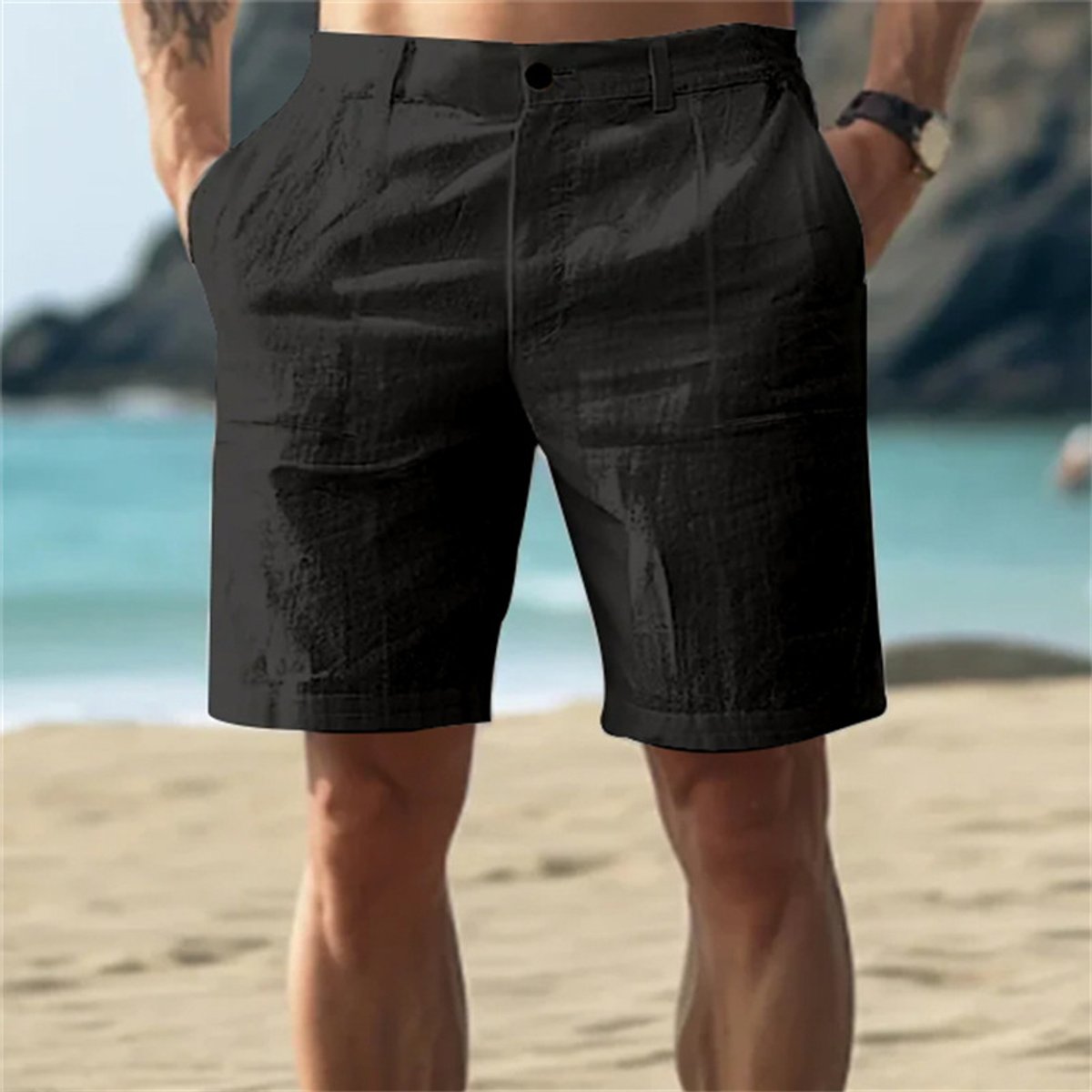 Levi | Heren Losse Linnen Short Elastische Tailleband