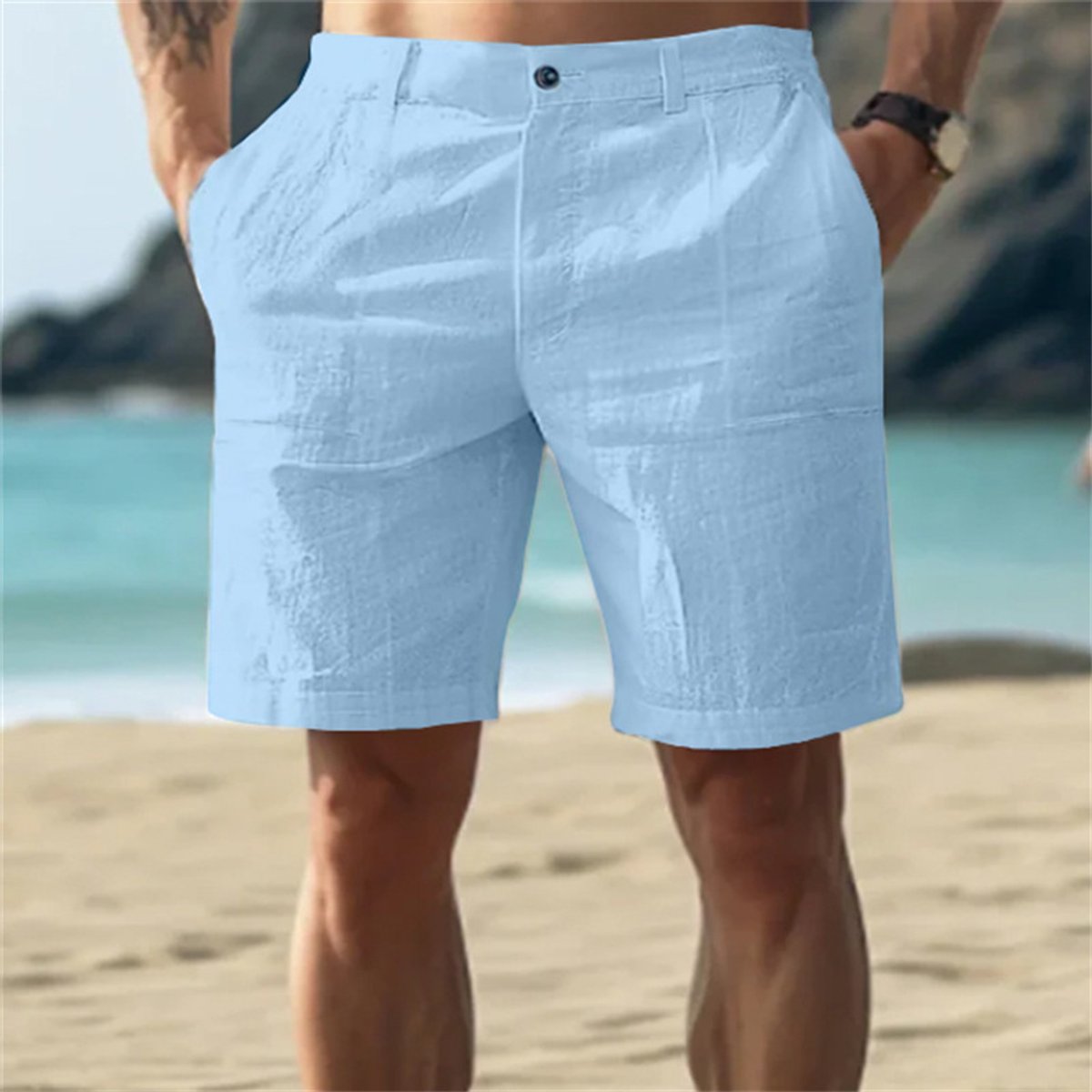 Levi | Heren Losse Linnen Short Elastische Tailleband
