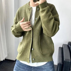 Levi | Heren Mens Cardigan Oversized Gebreide Knoop Vest