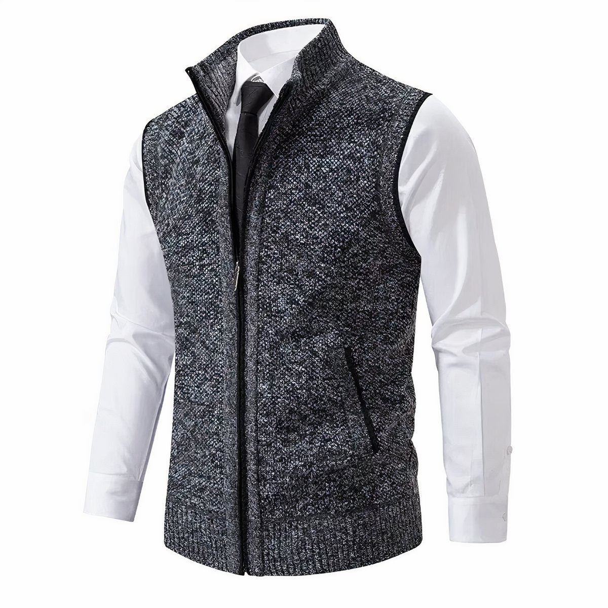 Milan | Heren Mouwloze Gebreide Mens Cardigan Vest Rits