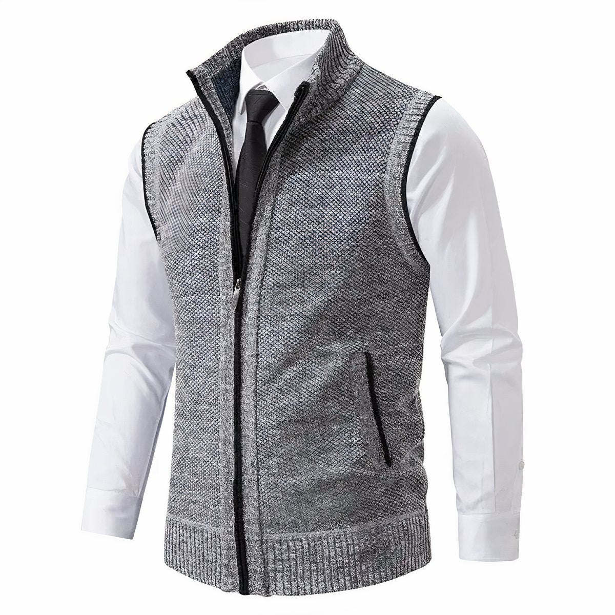 Milan | Heren Mouwloze Gebreide Mens Cardigan Vest Rits