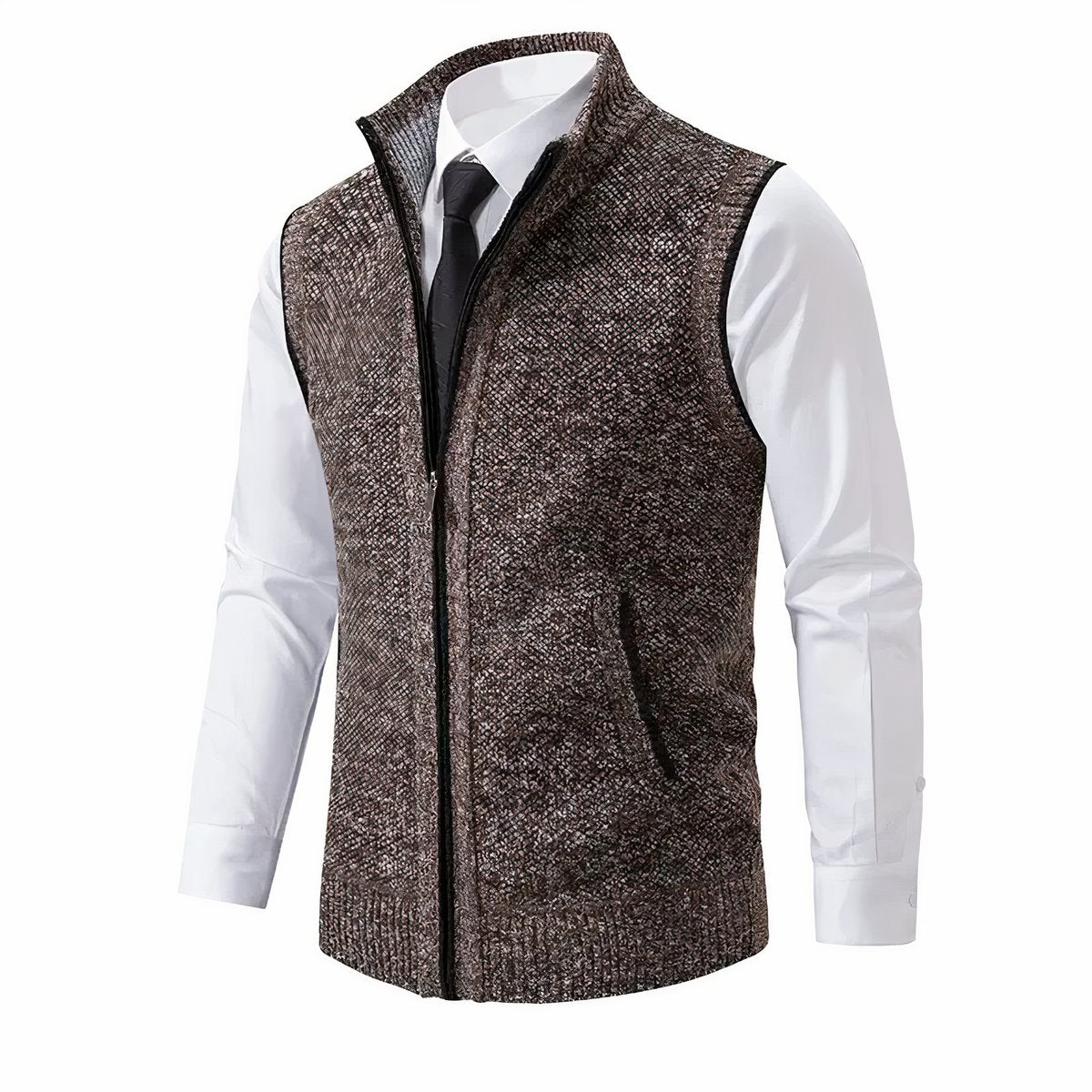 Milan | Heren Mouwloze Gebreide Mens Cardigan Vest Rits