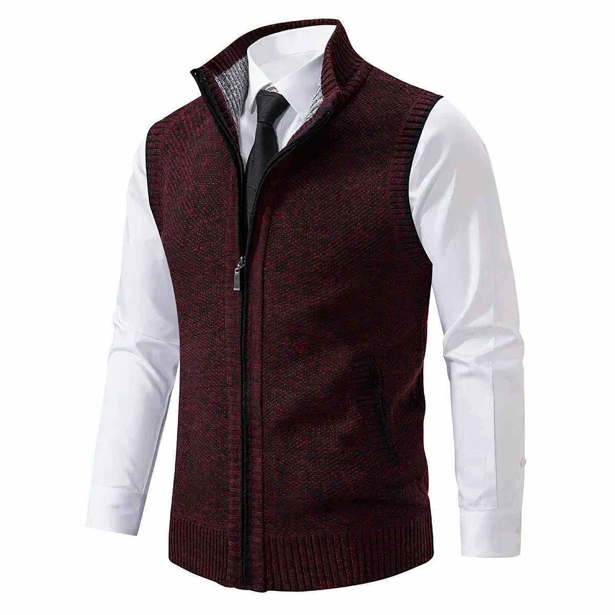 Milan | Heren Mouwloze Gebreide Mens Cardigan Vest Rits