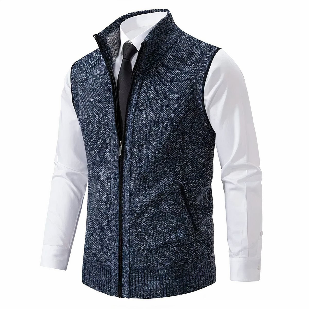Milan | Heren Mouwloze Gebreide Mens Cardigan Vest Rits