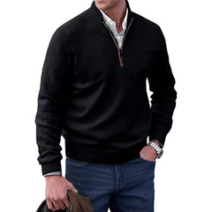Mees | Heren Regular-Fit Kwart-Rits Gebreide Pullover Sweater