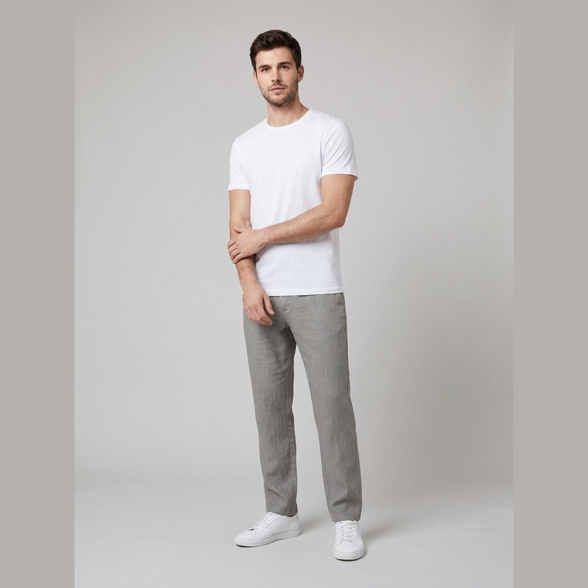 Sven | Heren Relaxed-Fit Linnen Broek met Elastische Taille en Knoopsluiting