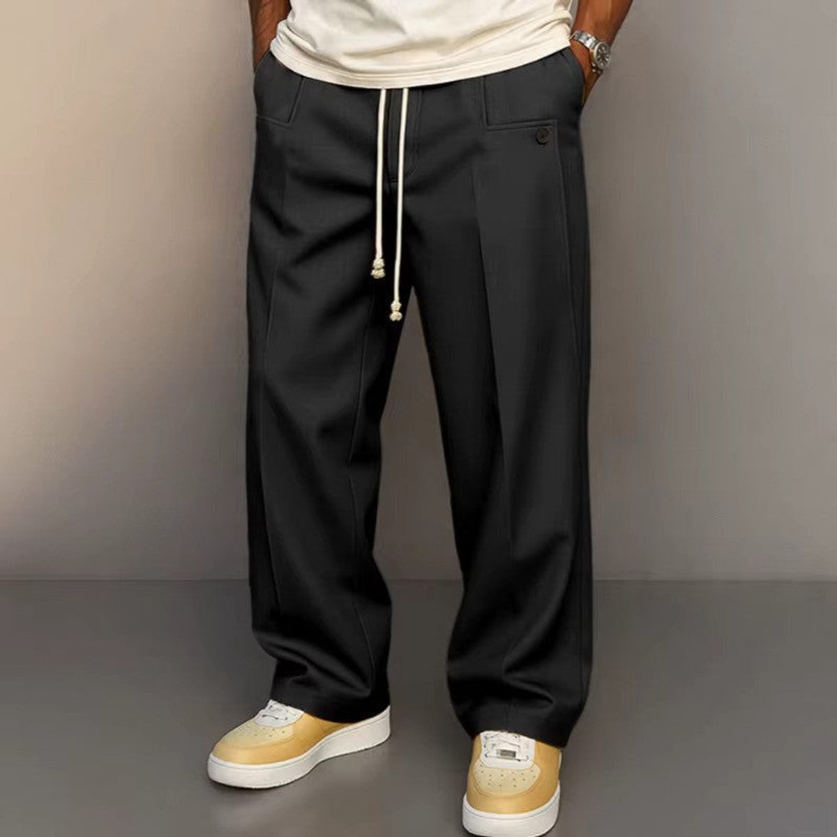 Noud | Heren Relaxed-Fit Trekkoord Comfort Broek
