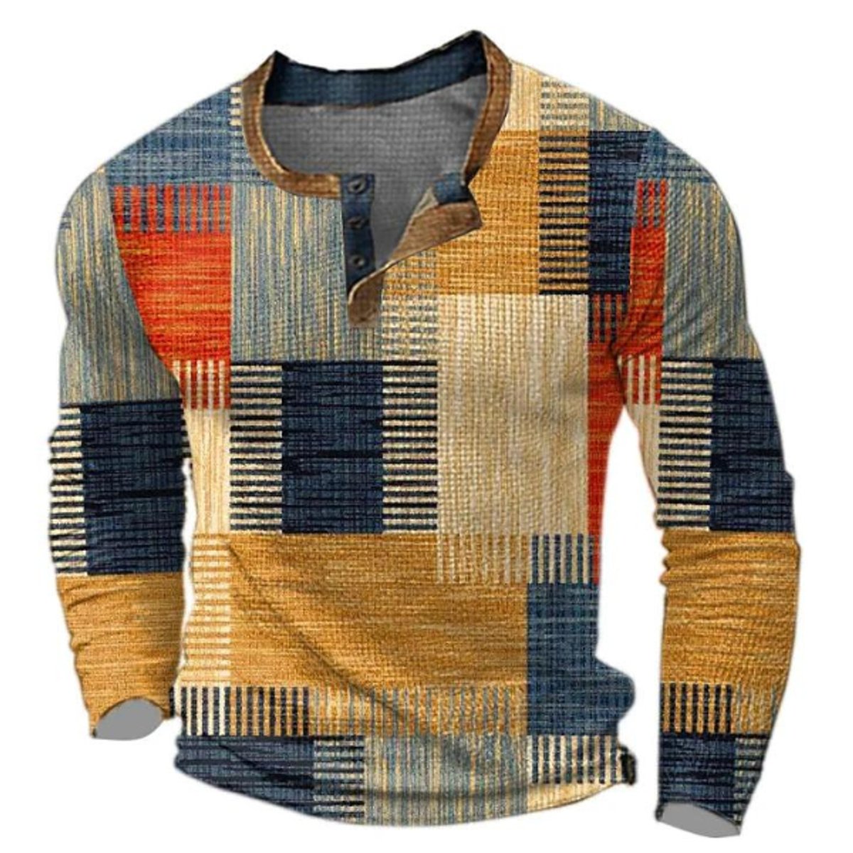 Finn | Heren Retro Geruit Gebreid Pullover Sweater Lange Mouw