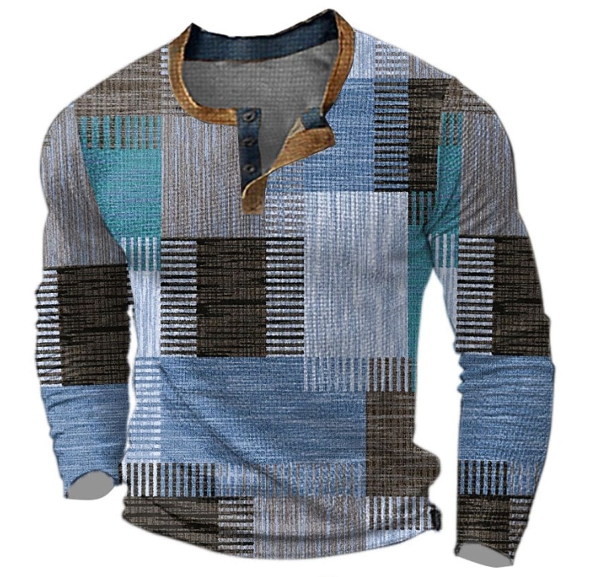 Finn | Heren Retro Geruit Gebreid Pullover Sweater Lange Mouw